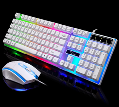 RGB Wired Gaming Keyboard and Mouse Combo Set (White Lighting)