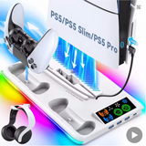 Game Stand For Sony PS5 Console Playstation Play Stations PS 5 Slim Pro Support Base Holder Cooler Fan RGB Gaming Accessories